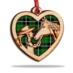 Cowgirl And Horse - Personalized Christmas Wood Ornament - Gift For Horse Lovers