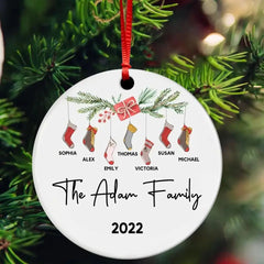 Personalized Family With Name Christmas Wood Ornament_yyth