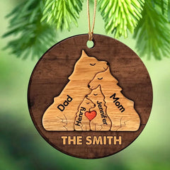 Personalized Dog Family Custom Name Wooden Ornament_yythkg