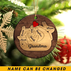 Personalized Grandma_s Sloth With Kid Names Wooden