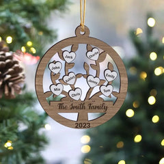 Personalized Family Custom Name Wooden Ornament 2 L
