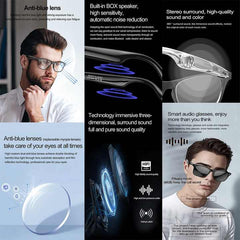 W100 Smart AI Translate Bluetooth Call Fashion Sports Office Business music Play smart glasses ai smart glasses