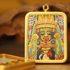 Thangka Buddha Wealth and Prosperity Zakiram Goddess of Wealth Square Thangka