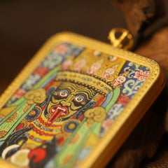 Thangka Buddha Wealth and Prosperity Zakiram Goddess of Wealth Square Thangka