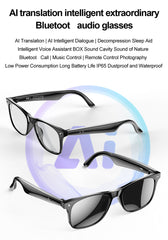 W100 Smart AI Translate Bluetooth Call Fashion Sports Office Business music Play smart glasses ai smart glasses