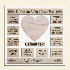 Custom Photo 10 Reasons Why I Love You - Personalized Wooden Photo Plaque