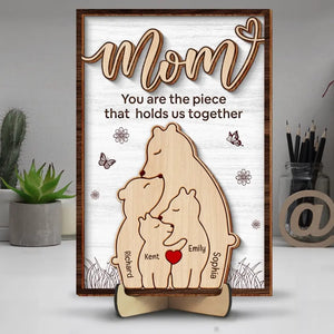 Personalized Gifts For Mom 2 Layers Wood Sign Hold Us Together