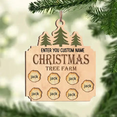Christmas Tree Farm - Personalized Wooden Ornament, Gift For Christmas
