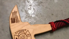 Firefighter Axe Cherry Wood -Custom Laser Engraved