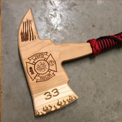 Firefighter Axe Cherry Wood -Custom Laser Engraved