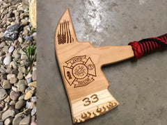 Firefighter Axe Cherry Wood -Custom Laser Engraved