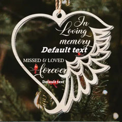 Missed And Loved Forever - Personalized Wood And Acrylic Ornament With Bow