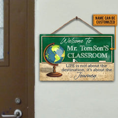 Life Is Not Custom Wood Rectangle Sign, Teacher Door Sign, Teacher Name Sign