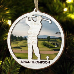 Golf Shape - Personalized 2 Layers Wooden Ornament