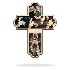 Motocross Man Back Personalized 3D 2-Layered Wood Art