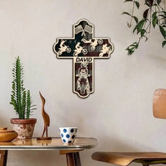 Motocross Man Back Personalized 3D 2-Layered Wood Art