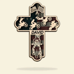 Motocross Man Back Personalized 3D 2-Layered Wood Art