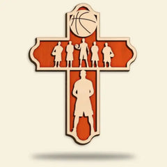 Basketball Player Insider A Cross - Personalized 3D Wood Art - Gift For Basketball PlayersBasketball Player Insider A Cross - Personalized 3D Wood Art - Gift For Basketball Players