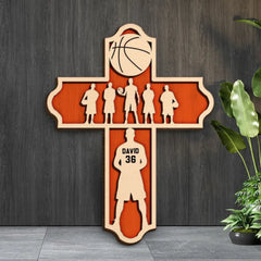 Basketball Player Insider A Cross - Personalized 3D Wood Art - Gift For Basketball PlayersBasketball Player Insider A Cross - Personalized 3D Wood Art - Gift For Basketball Players
