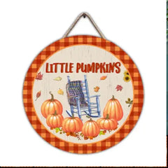 Grandparents Little Pumpkins Custom Wood Circle Sign, Autumn, Fall Season, Grandmother, Grandparents Day Gift, Family Gift