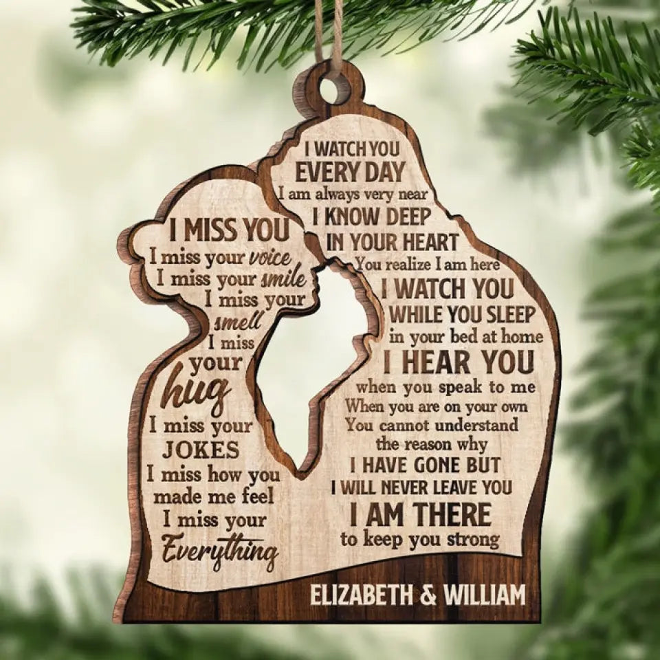 I Miss Your Voice I Miss Your Smile - Personalized Custom Wood Shaped Christmas Ornament - Memorial Gift, Sympathy Gift, Christmas Gift