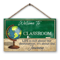 Life Is Not Custom Wood Rectangle Sign, Teacher Door Sign, Teacher Name Sign
