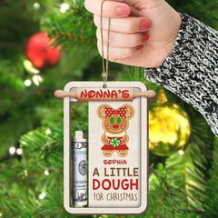 A Little Dough For Christmas-Personalized Money Holder Wood Ornament - Gift For Family- PW17-ORNM-WOOD