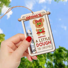 A Little Dough For Christmas-Personalized Money Holder Wood Ornament - Gift For Family- PW17-ORNM-WOOD