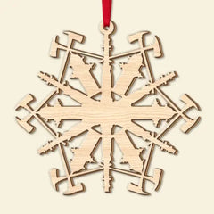 Firefighter Snowflake, Personalized 2 Layered Mix Ornament, Christmas Gift