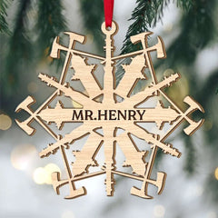 Firefighter Snowflake, Personalized 2 Layered Mix Ornament, Christmas Gift