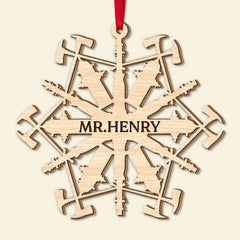 Firefighter Snowflake, Personalized 2 Layered Mix Ornament, Christmas Gift