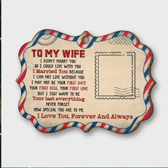 I Love You, Forever And Always - Upload Image, Gift For Couples - Personalized Custom Benelux Shaped Wood Christmas Ornament