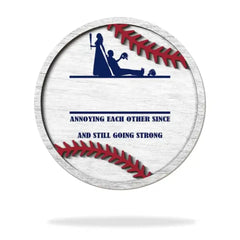 Baseball Annoying Each Other Since And Still Going Strong - Personalized 3D 2-Layered Wood Art