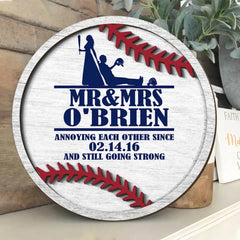 Baseball Annoying Each Other Since And Still Going Strong - Personalized 3D 2-Layered Wood Art