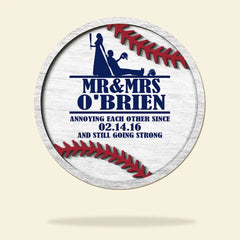 Baseball Annoying Each Other Since And Still Going Strong - Personalized 3D 2-Layered Wood Art