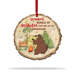 Camping Friend Drunkest Bunch, Personalized Wood Ornament