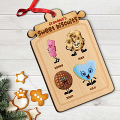 Grandma Sweet Biscuits Personalized Wood Ornament, Christmas Gift