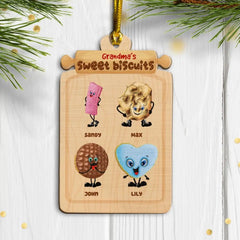 Grandma Sweet Biscuits Personalized Wood Ornament, Christmas Gift