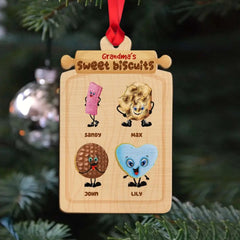 Grandma Sweet Biscuits Personalized Wood Ornament, Christmas Gift