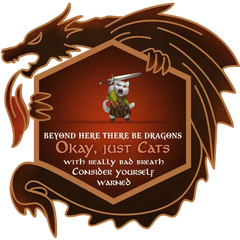 Beyond Here There Be Dragons - Consider Yourself Warned, Personalized Wood Sign For Dnd Enthusiasts And Cat Lovers