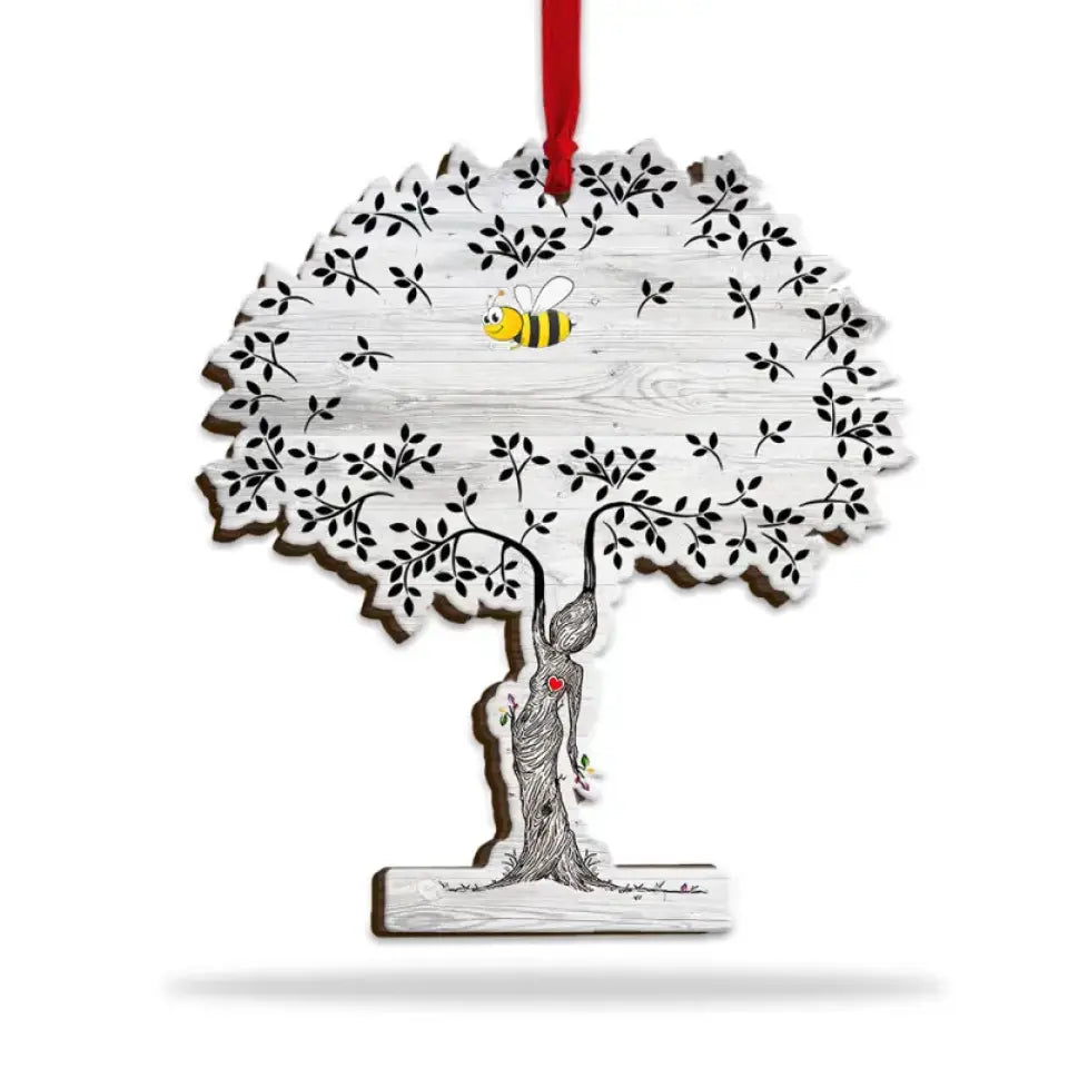 Family Tree, Personalized Grandma Wood Ornament, Christmas Gift