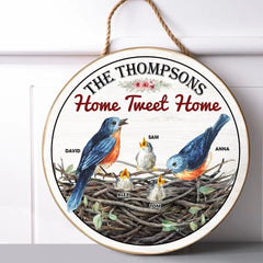 Family, Home Tweet Home, Personalized Wood Sign, Gifts For Family