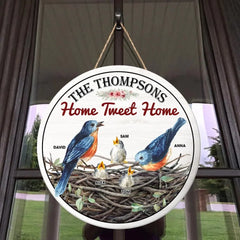 Family, Home Tweet Home, Personalized Wood Sign, Gifts For Family