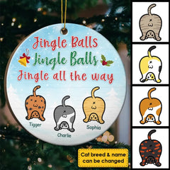 Jingle Balls - Jingle Balls - Jingle All The Way - Personalized Custom Round Shaped Wood Christmas Ornament