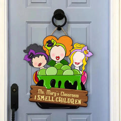 I Smell Children, Personalized Halloween Teacher Wood Sign, Gift For Teachers