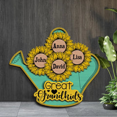 Grandma's Great Grandkids - Personalized 3D 2-Layered Wood Art - Gift For Grandparents