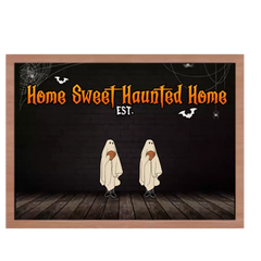 Home Sweet Haunted Home, Gift For Family, Personalized Wood Sign, Ghost Family Wood Sign, Halloween Gift