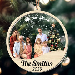 Skip to product information This Is My Big Family - Personalized Photo Wood And Acrylic Ornament