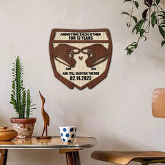 Motocross Helmet Couple Wood Art - Annoying Each Other For 12 Years And Still Enjoying The Ride