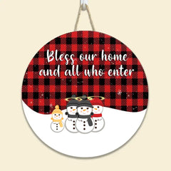 Bless This Home And All Who Enter - Personalized Wood Wreath